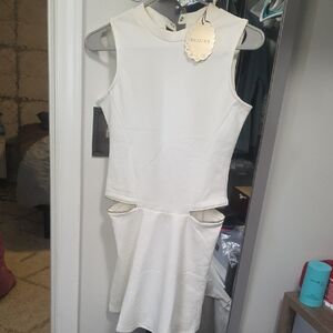 Elegant White Cutout Mini Dress